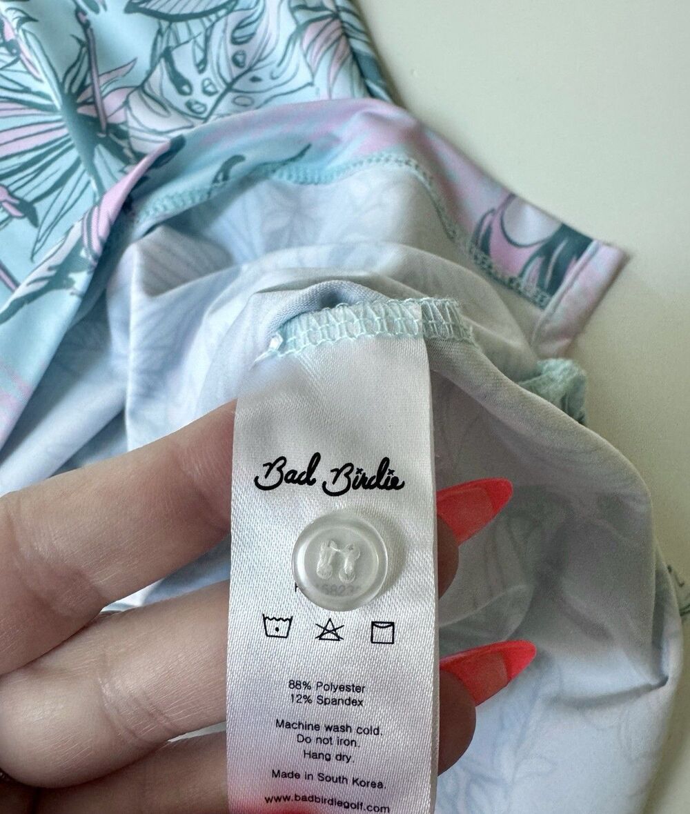 Bad Birdie Bird Watch Men's Flamingo Polo M Tropical Golf Performance - Picture 9 of 9